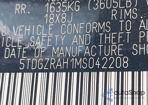 2021 Toyota Highlander Xle from USA, damaged, VIN 5TDGZRAH1MS042208